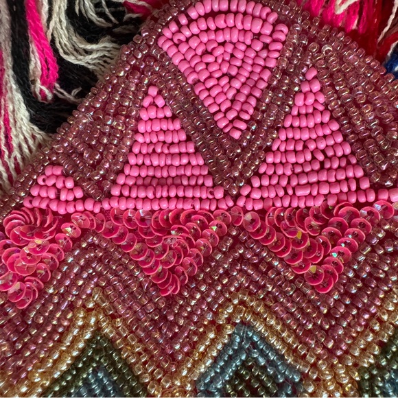 Red and Pink Crossbody Bag with Chain Strap - Picture 10 of 11